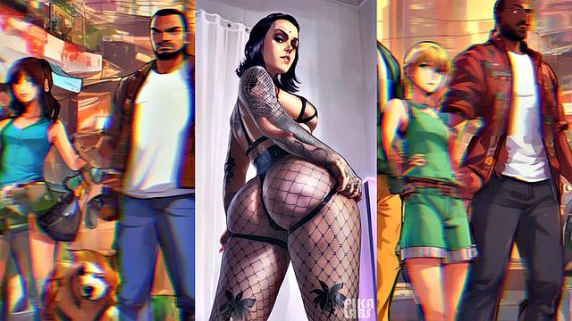 Ai generated big ass hotties from Los Santos - GTA5 10th anniversary