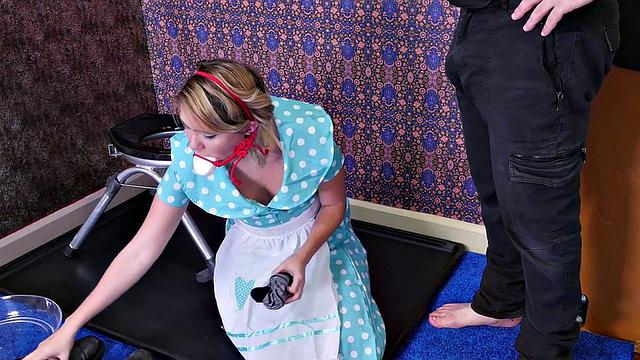 Naughty teen gagged with soap