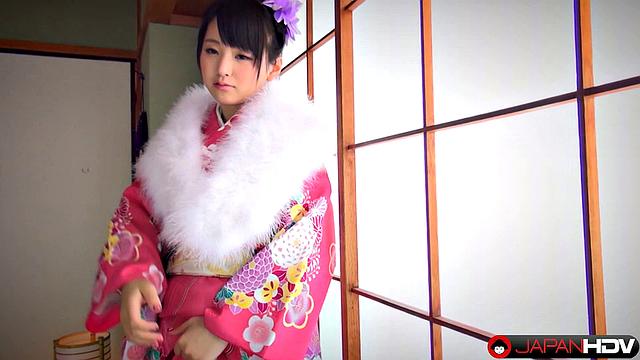 elegant kimono beauty tsuna kimura strips down and rides hard cock