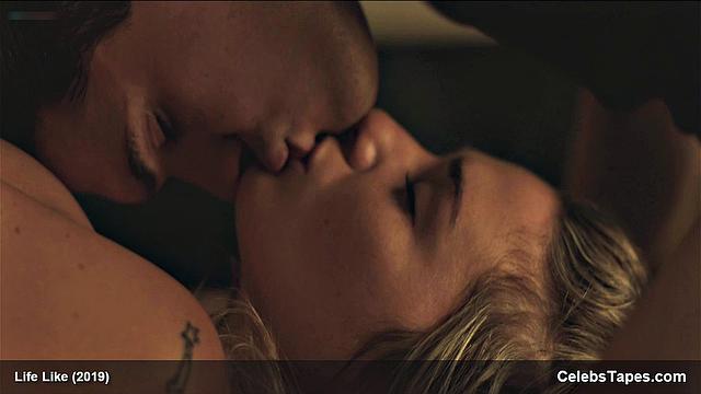 Addison Timlin gets naughty in her bedroom, showing off her bra and kissing the celebrity