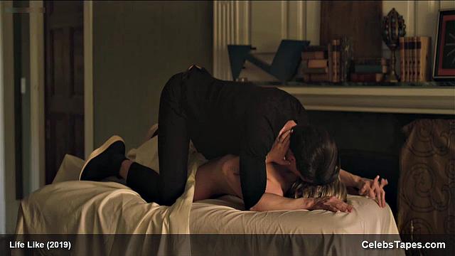 Addison Timlin gets naughty in her bedroom, showing off her bra and kissing the celebrity