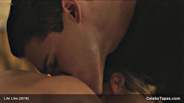 Addison Timlin gets naughty in her bedroom, showing off her bra and kissing the celebrity