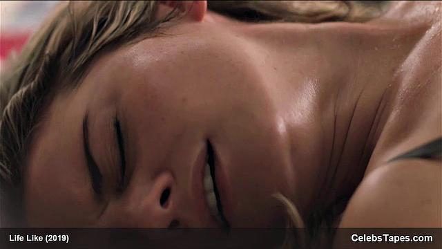 Addison Timlin gets naughty in her bedroom, showing off her bra and kissing the celebrity