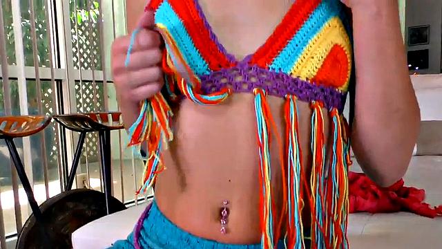 21yo amateur gives 3some handjob in real POV