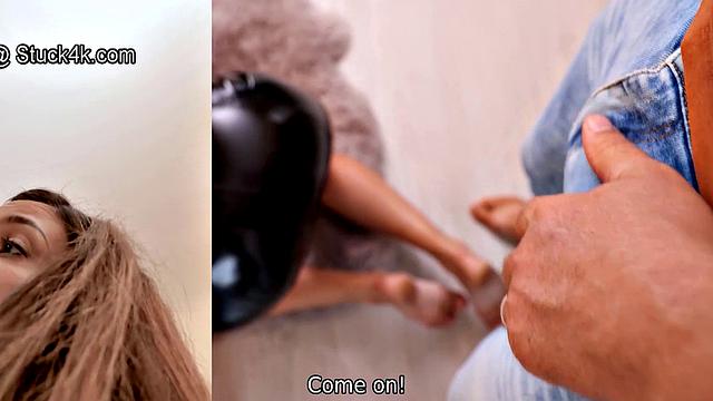 STUCK4K. Sex with sweetheart is more important for girl than cleaning