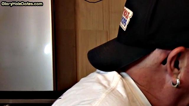 Naughty DILF in glory hole