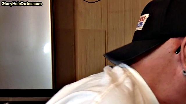 Naughty DILF in glory hole