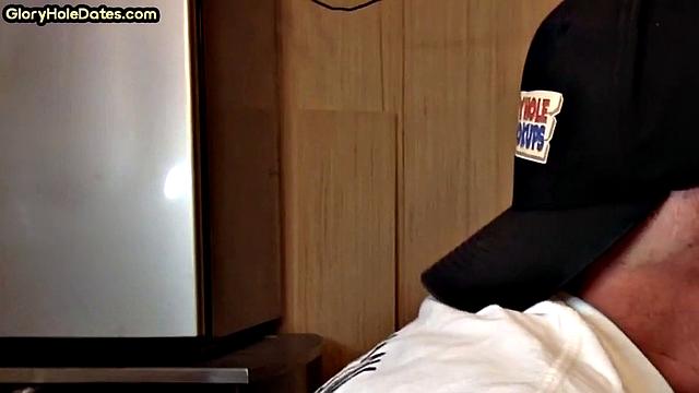 Naughty DILF in glory hole