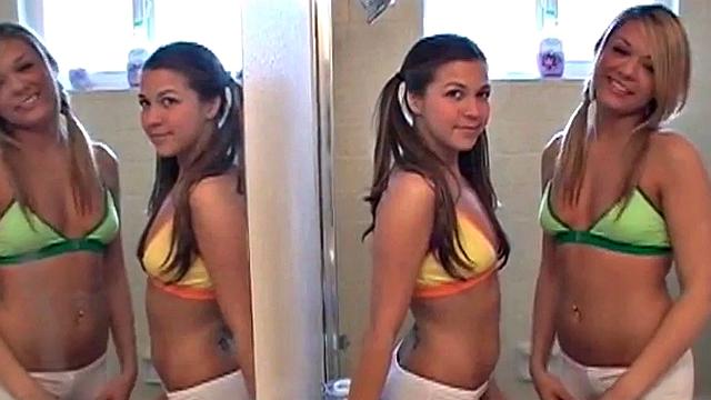 Cute lesbian teens in white panties