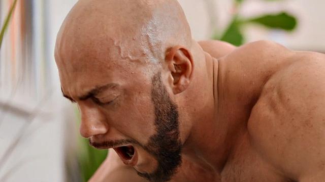 Muscular bottom jock barebacked and jizzed by cock