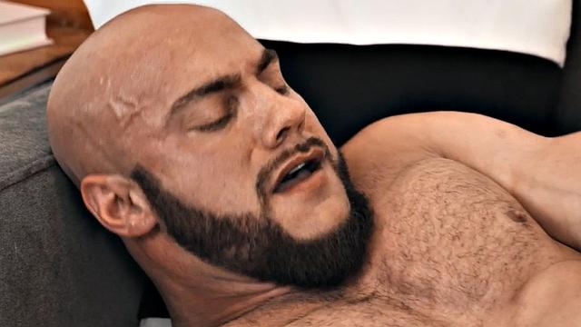 Muscular bottom jock barebacked and jizzed by cock