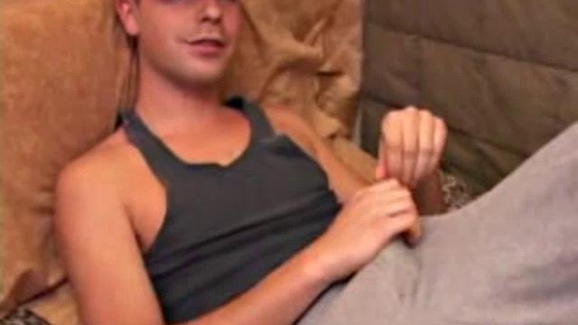 Vincenzo is super horny and grabs himself through his pants, before exposing his hard cock. After giving his meat a good workout, Vincenzo shoots all over his face and licks up the remains.