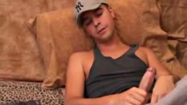 Vincenzo is super horny and grabs himself through his pants, before exposing his hard cock. After giving his meat a good workout, Vincenzo shoots all over his face and licks up the remains.