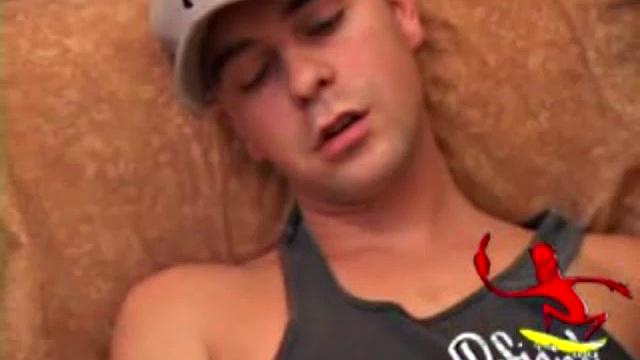 Vincenzo is super horny and grabs himself through his pants, before exposing his hard cock. After giving his meat a good workout, Vincenzo shoots all over his face and licks up the remains.