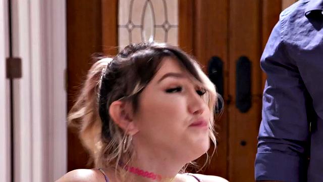 Busty TS babe and MILF enjoy bareback anal with guy in 3way