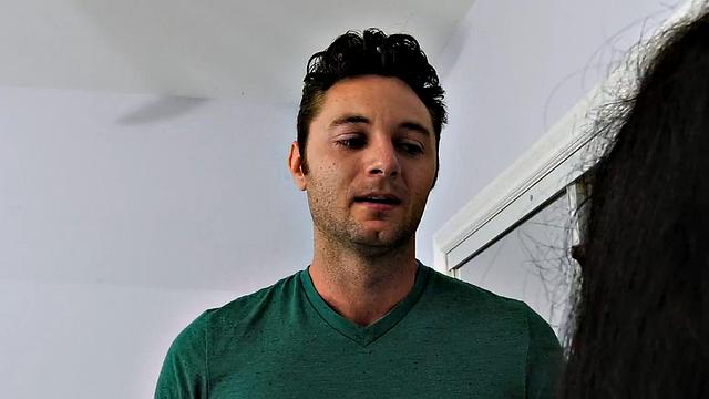 Hairy cougar in stockings rides cock