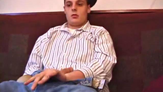 Young stud Gunner Raines needs to release three days of cum, so he puts in a porn video and begins stroking. He plays with his lubed-up cock and soon blasts a warm load onto his tummy. Then Gunner licks up his mess.