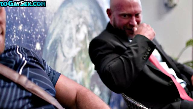 gay daddy rides athletic jock's cock at public place