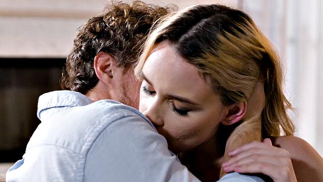 Passionate sex with blonde and BF