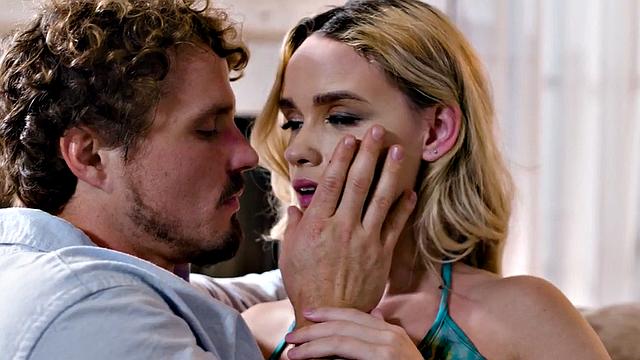 Passionate sex with blonde and BF