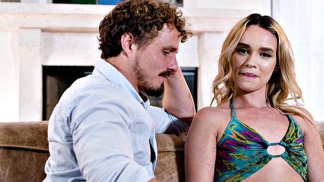 Passionate sex with blonde and BF