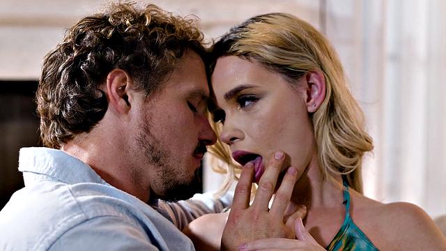 Passionate sex with blonde and BF