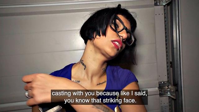 Public busty slut smashed in wet pussy by fucker