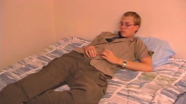 Cute 19 year old Gavin Thomas gets home from a hard day at university, and immediately gets comfortable on his bed to do some homework. But thoughts ofhot guys keep filling his mind, so he strips naked and starts stroking.