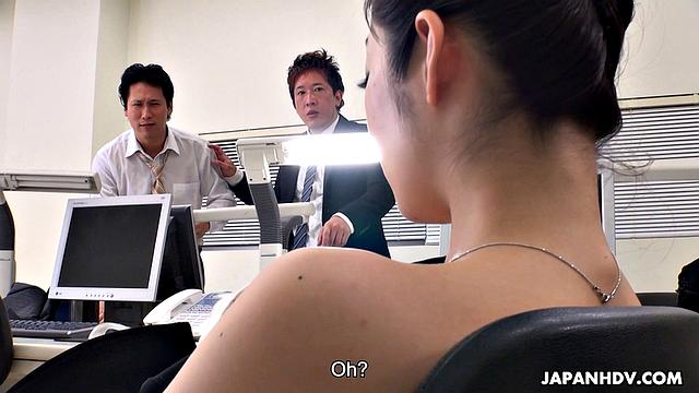 Asian Ryu fucked by two office colleagues