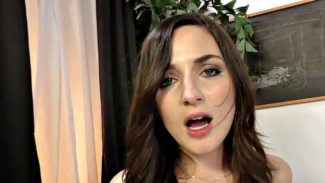 POV amateur babe blows and rides dick in dirty talking act