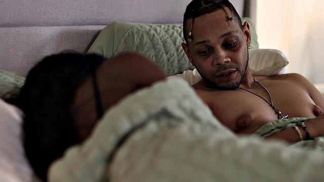 Black stepsis drilled by stepbrother and his big black cock