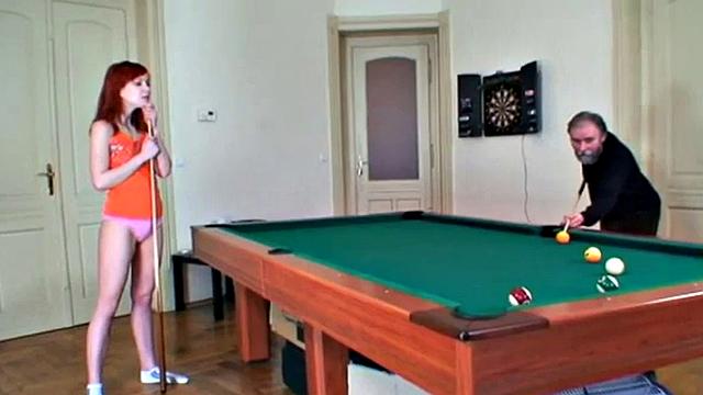 Teen sucking and riding grandpa's cock