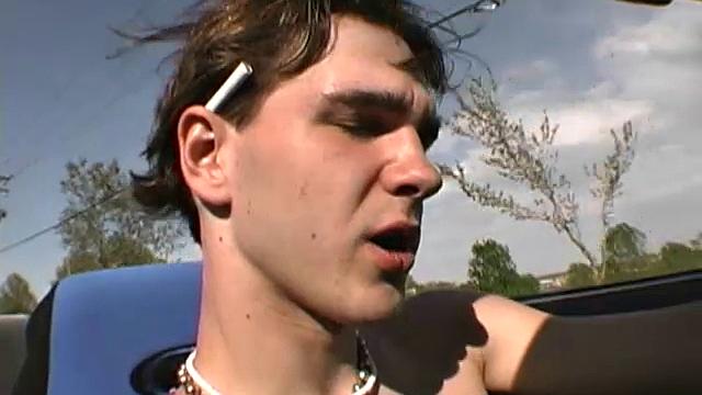 This 18 year old boy lets us watch as he strips naked, takes a shower and then hops pn the bed to jerk off. There, he grabs his big dick and starts stroking.