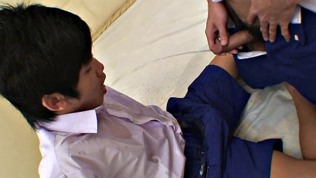 Skinny Asian breeded after blowjob exchange and pissing