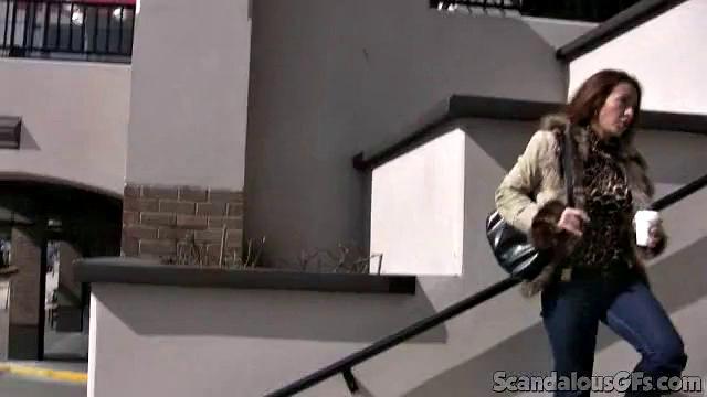 Hot Babe Kisses BF In Public And Rides Him