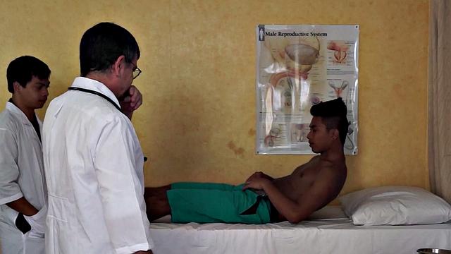 Asian twink fucked by doctor after enema in infirmary