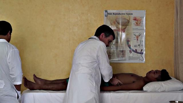 Asian twink fucked by doctor after enema in infirmary