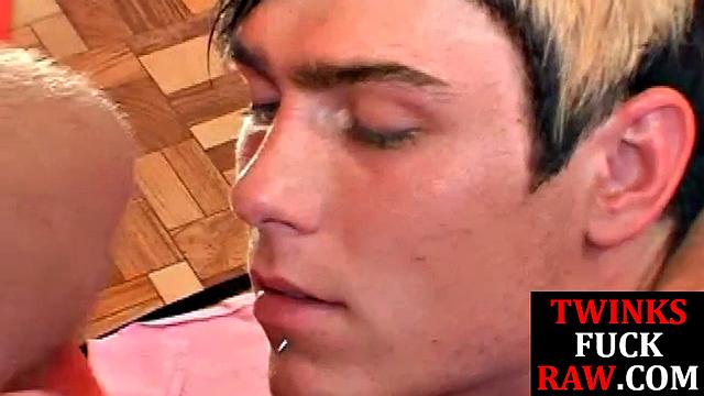 Amateur twink fingered before bareback for cum in mouth