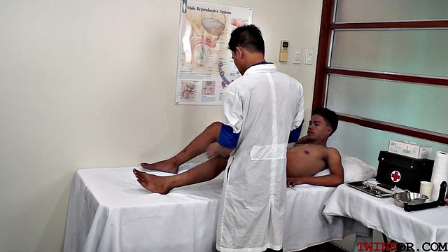 asian doctor deepthroating patient's cock