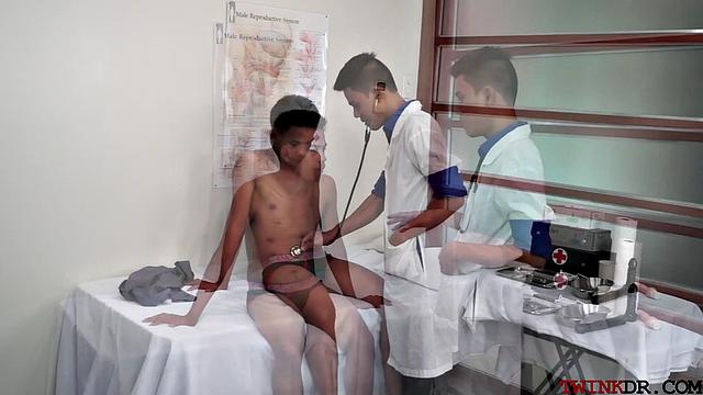asian doctor deepthroating patient's cock