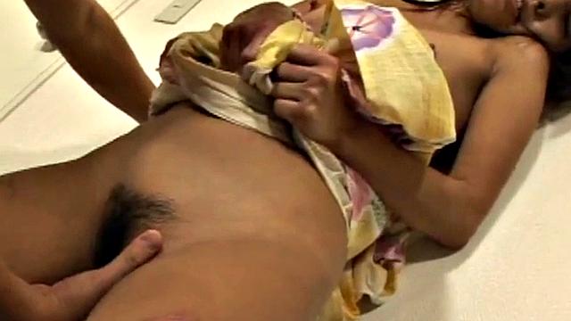 Japanese teen rides cock in reverse