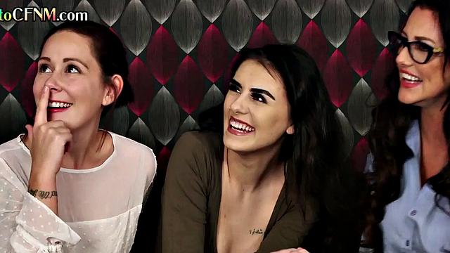 CFNM British ladies give BJ in femdom group action