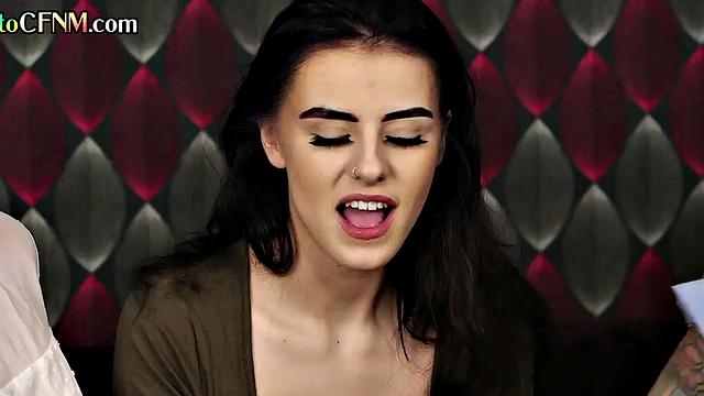 CFNM British ladies give BJ in femdom group action