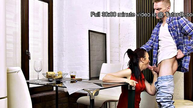 TUTOR4K. Mature woman pretended to by a teacher but was caught and fucked