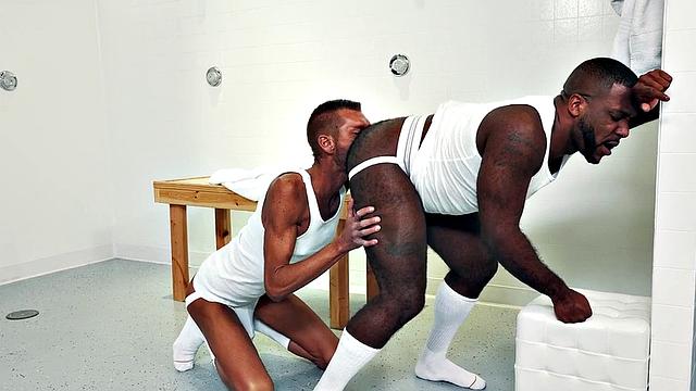 Hairy black hunk rimmed and anally fisted by BF