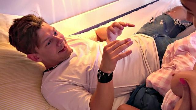 Caught! Cheating chick gets a hard fuck from hungarian stud in shorts & tattoos