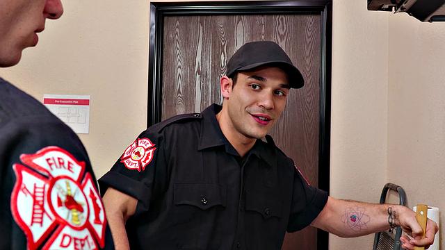 NextDoorStudios - Hunk Firemen Flip On Kitchen Counter