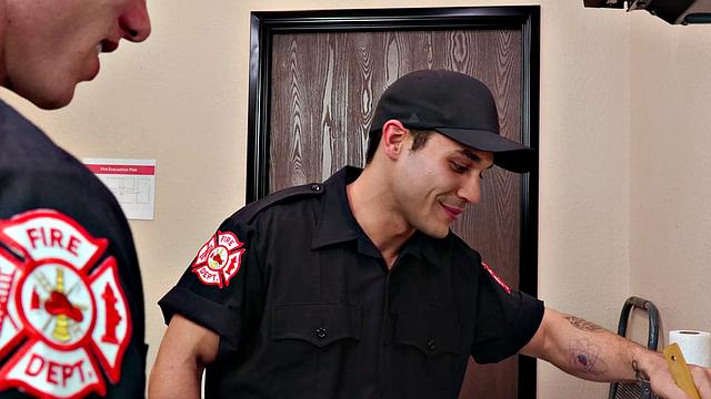 NextDoorStudios - Hunk Firemen Flip On Kitchen Counter