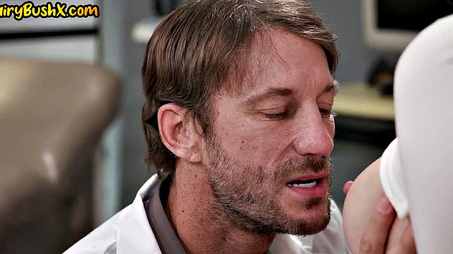 hairypussy babe spreading legs for doctor