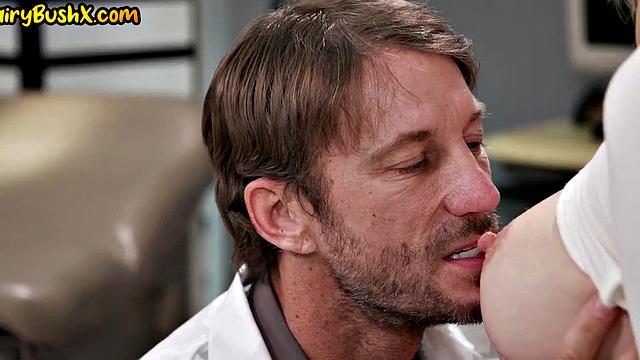 hairypussy babe spreading legs for doctor